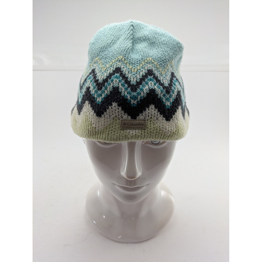 Womens Columbia Sportswear Company Blue Green Winter Beanie Cap Hat Size O/S